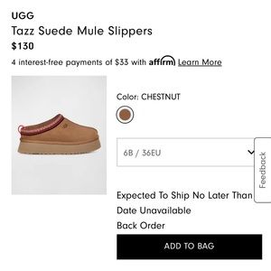 Ugg Tazz Suede Mule - Brand New